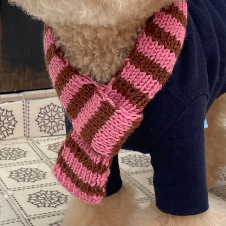※予約販売【FREDDIE TALE】Classc stripe muffler（Pink brownie）