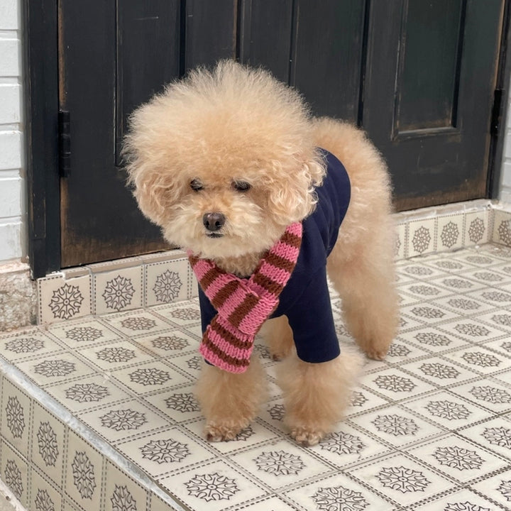 ※予約販売【FREDDIE TALE】Classc stripe muffler（Pink brownie）