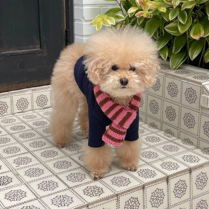 ※予約販売【FREDDIE TALE】Classc stripe muffler（Pink brownie）