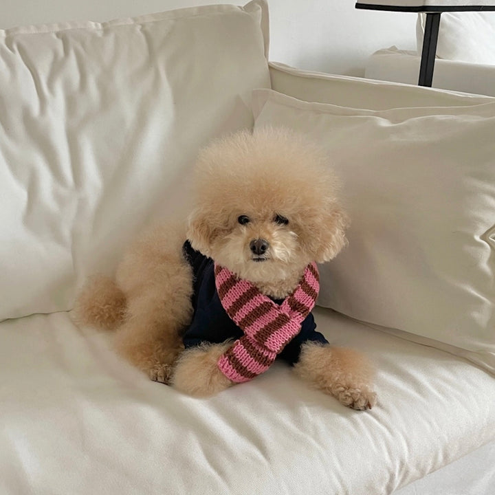 ※予約販売【FREDDIE TALE】Classc stripe muffler（Pink brownie）