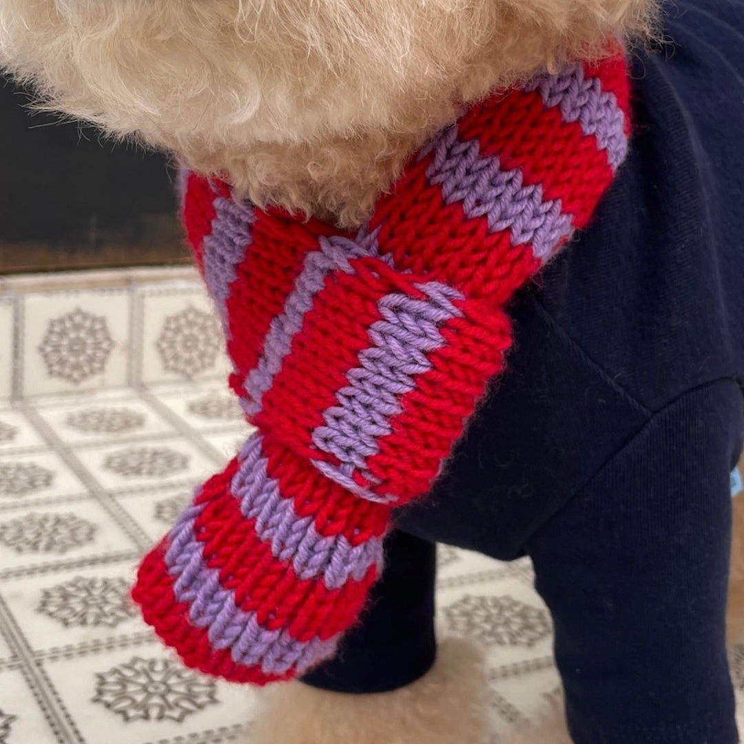 ※予約販売【FREDDIE TALE】Classc stripe muffler（Red velvet）