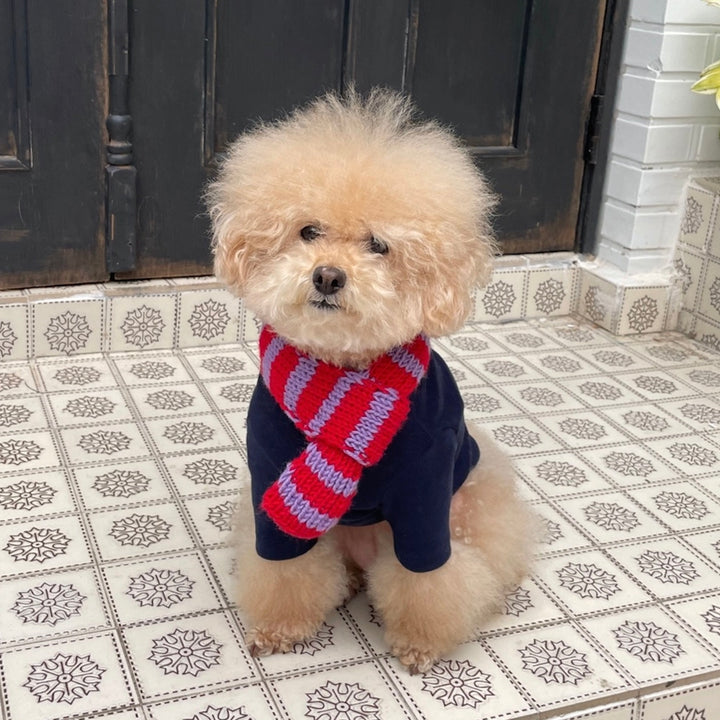 ※予約販売【FREDDIE TALE】Classc stripe muffler（Red velvet）