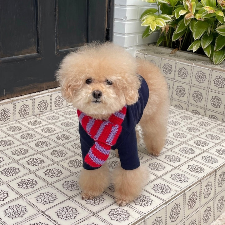 ※予約販売【FREDDIE TALE】Classc stripe muffler（Red velvet）