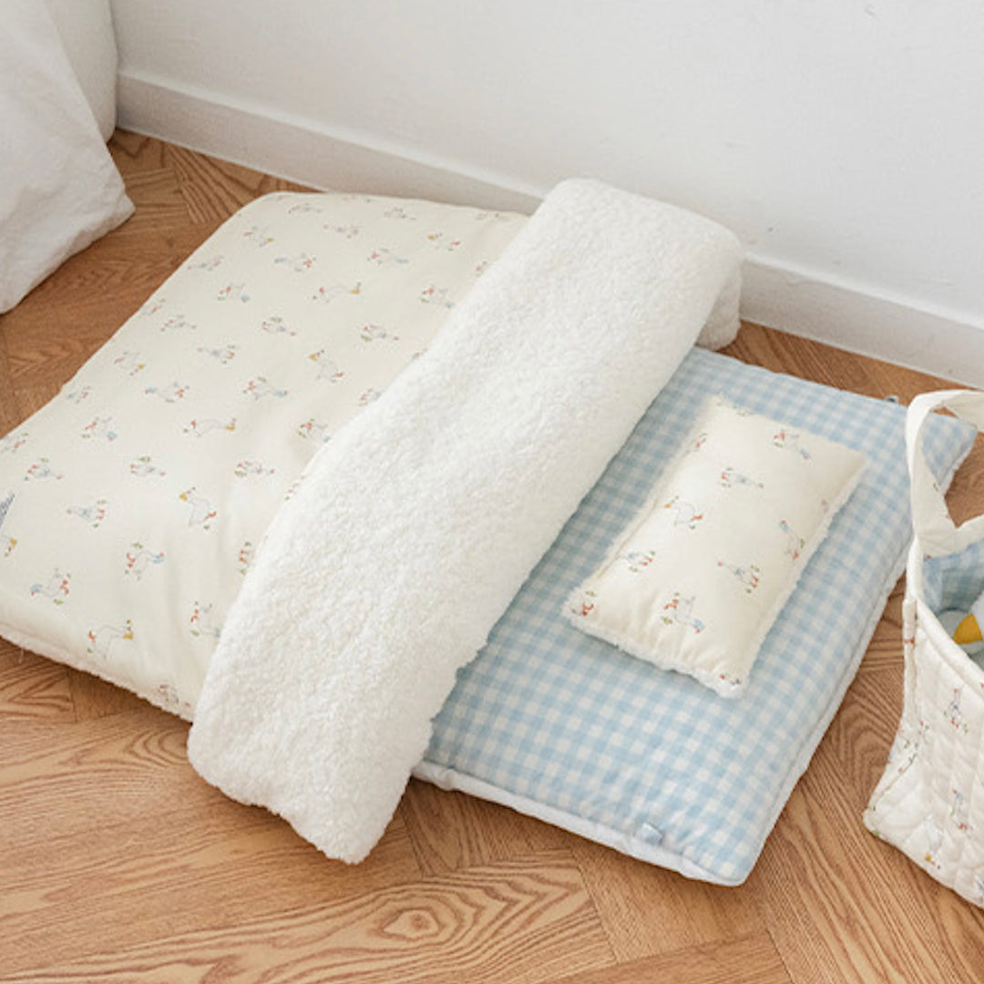 ※予約販売【noutti】Duck Blanket Cushion Set（Ivory / Sky Blue）