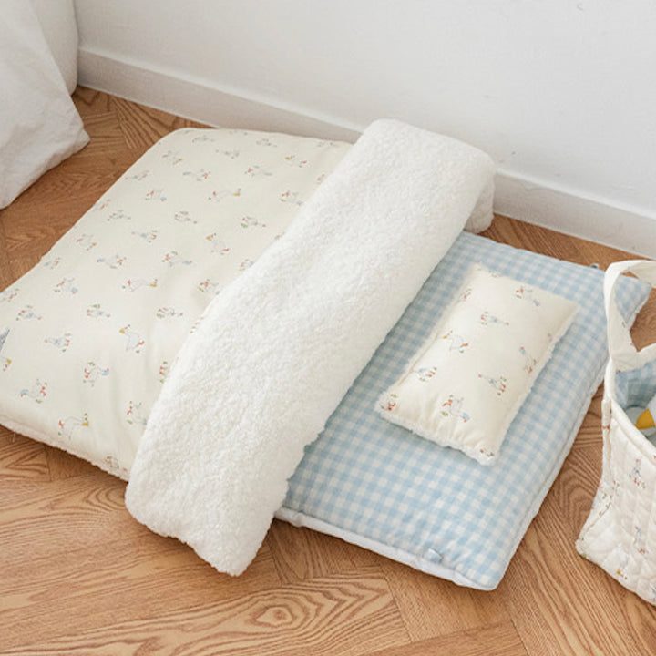 ※予約販売【noutti】Duck Blanket Cushion Set（Ivory / Sky Blue）