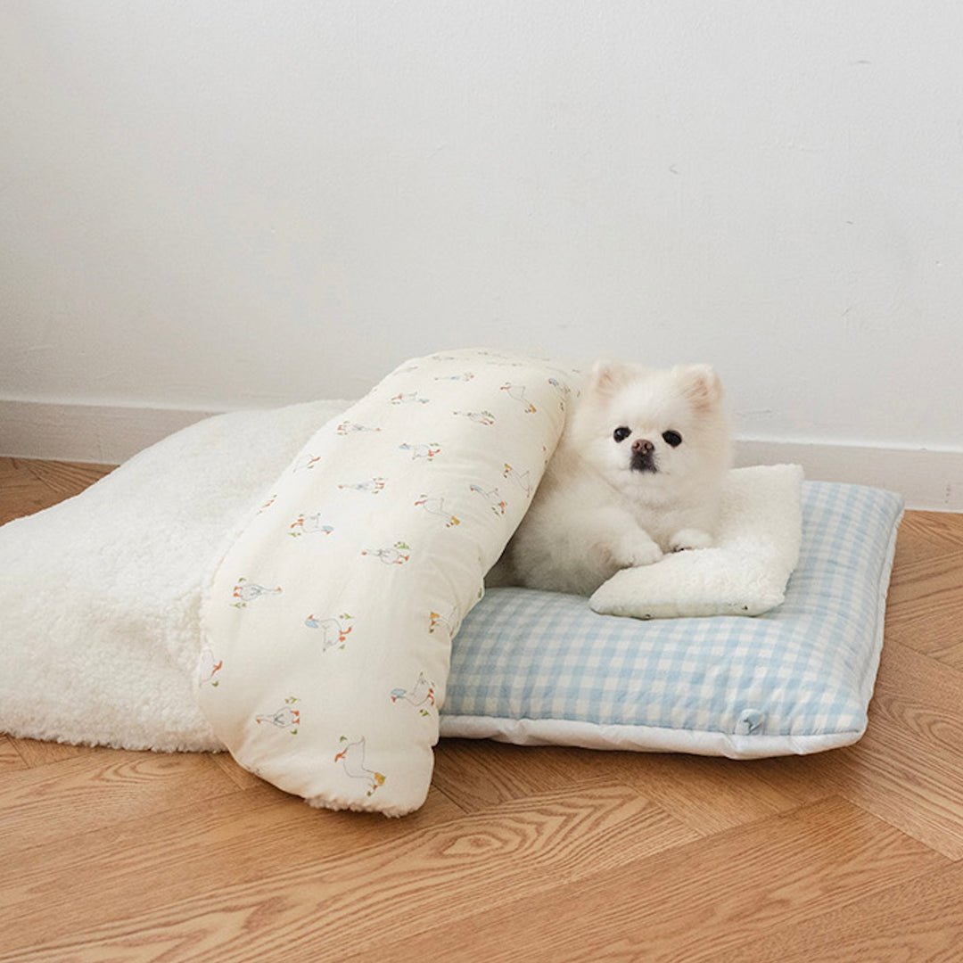 ※予約販売【noutti】Duck Blanket Cushion Set（Ivory / Sky Blue）