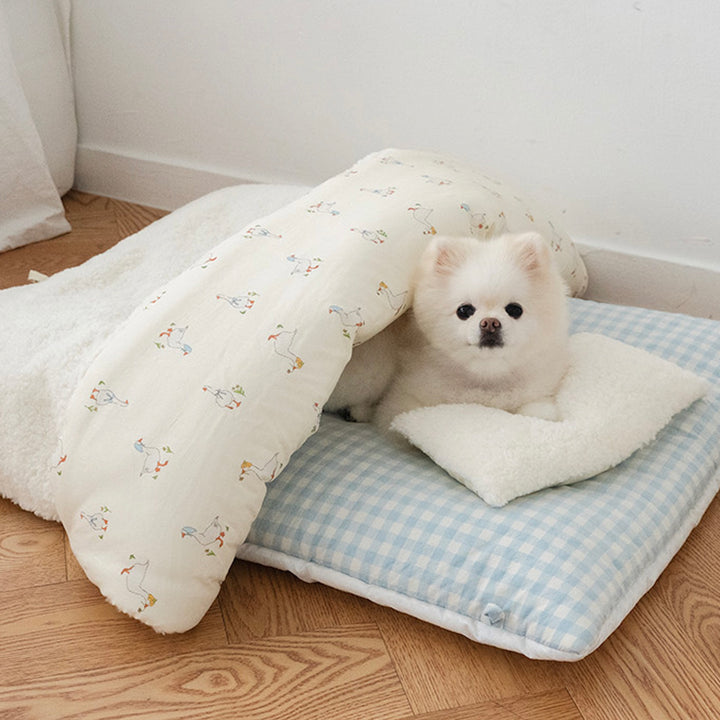 ※予約販売【noutti】Duck Blanket Cushion Set（Ivory / Sky Blue）