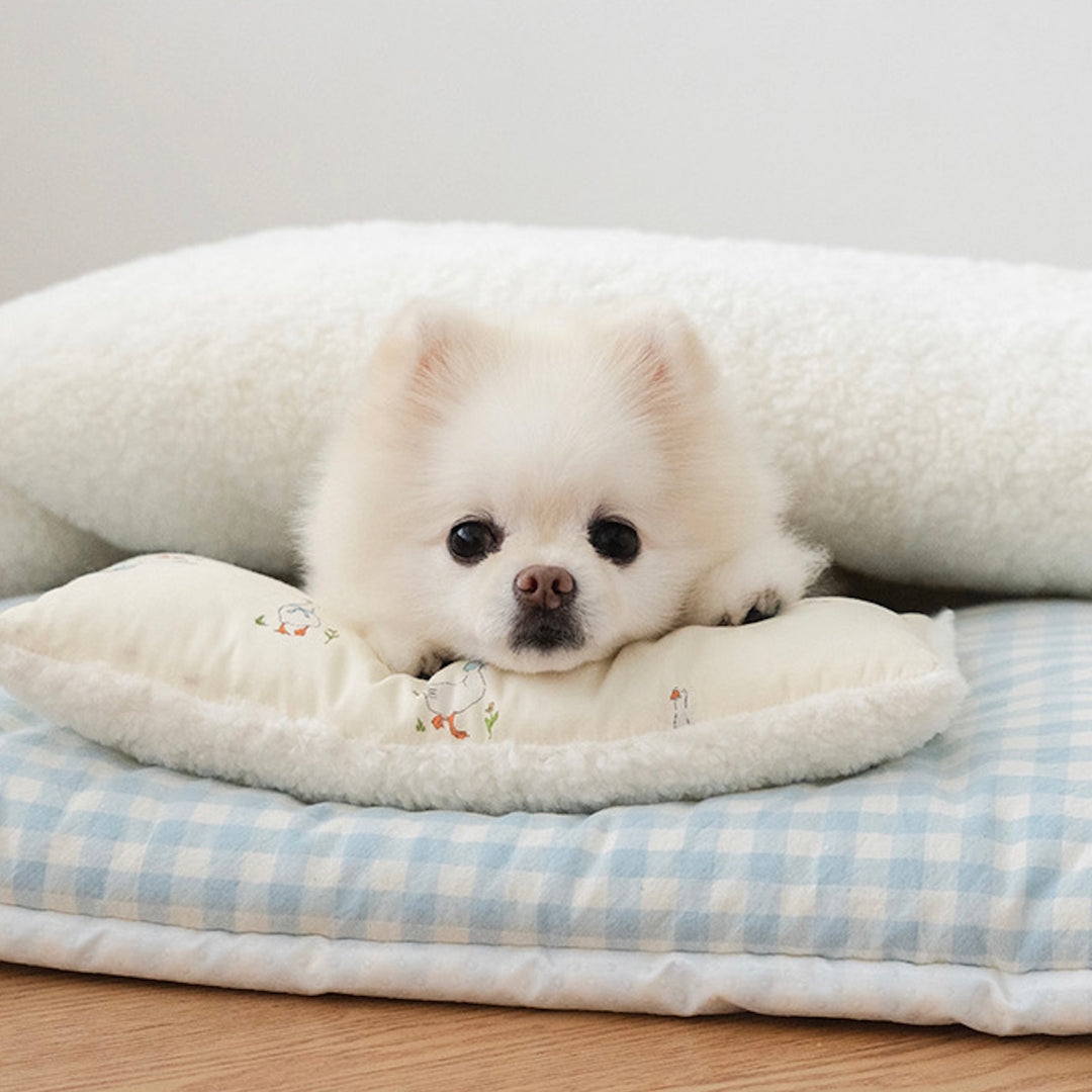 ※予約販売【noutti】Duck Blanket Cushion Set（Ivory / Sky Blue）