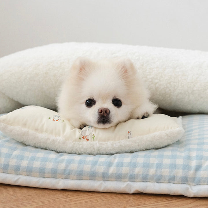 ※予約販売【noutti】Duck Blanket Cushion Set（Ivory / Sky Blue）