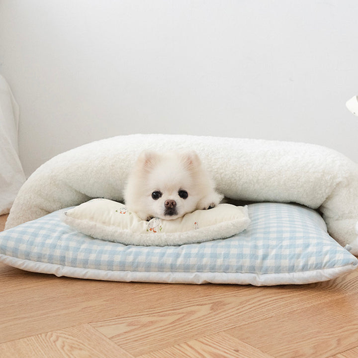 ※予約販売【noutti】Duck Blanket Cushion Set（Ivory / Sky Blue）