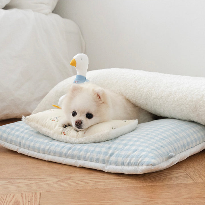 ※予約販売【noutti】Duck Blanket Cushion Set（Ivory / Sky Blue）