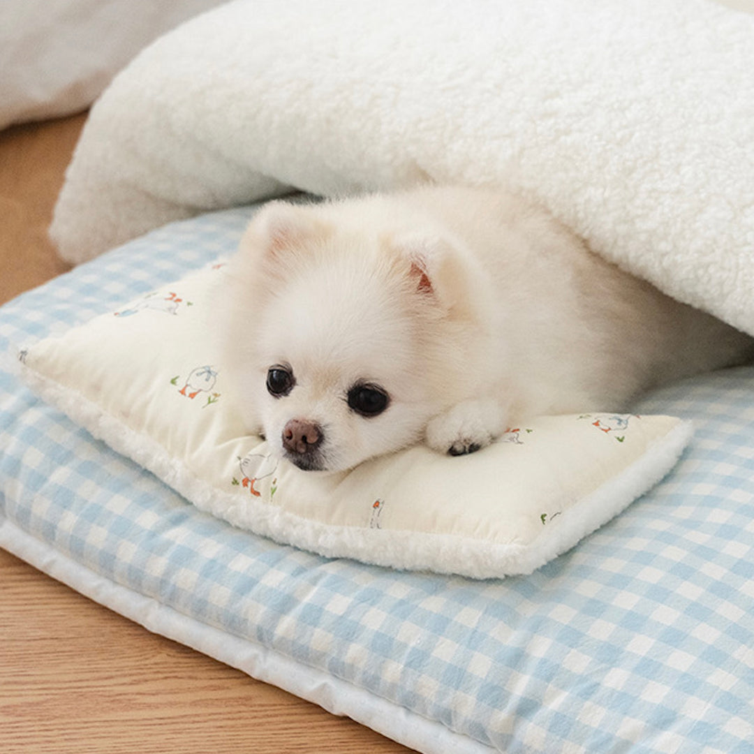 ※予約販売【noutti】Duck Blanket Cushion Set（Ivory / Sky Blue）