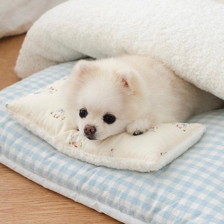 ※予約販売【noutti】Duck Blanket Cushion Set（Ivory / Sky Blue）