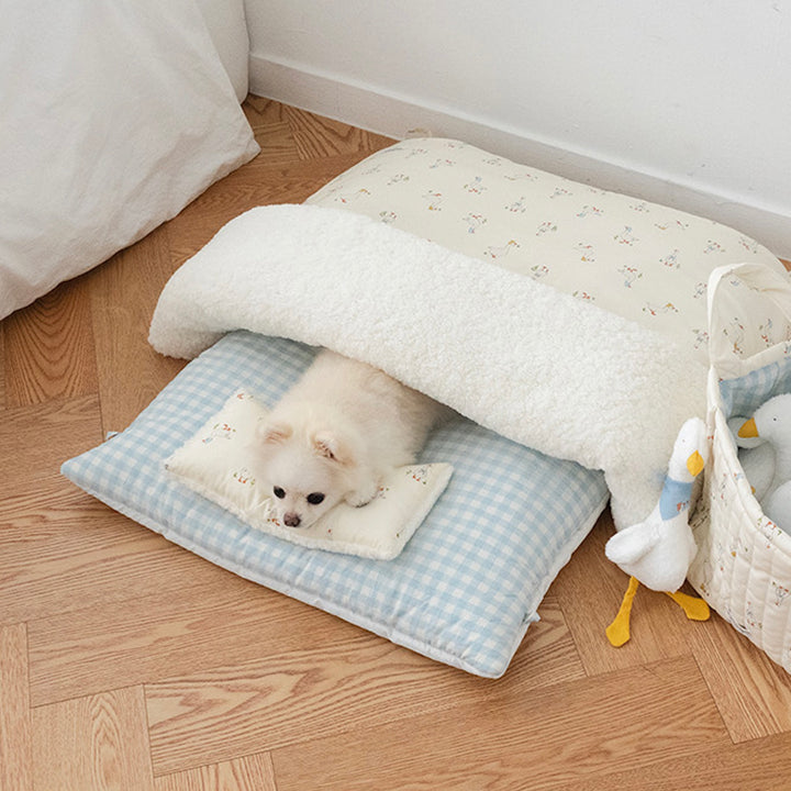 ※予約販売【noutti】Duck Blanket Cushion Set（Ivory / Sky Blue）