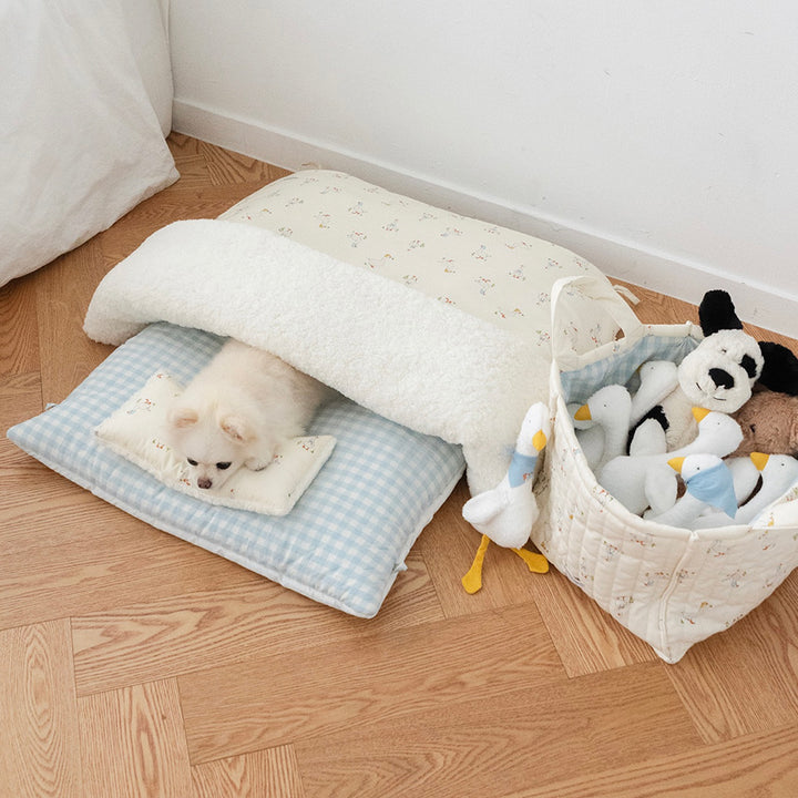 ※予約販売【noutti】Duck Blanket Cushion Set（Ivory / Sky Blue）