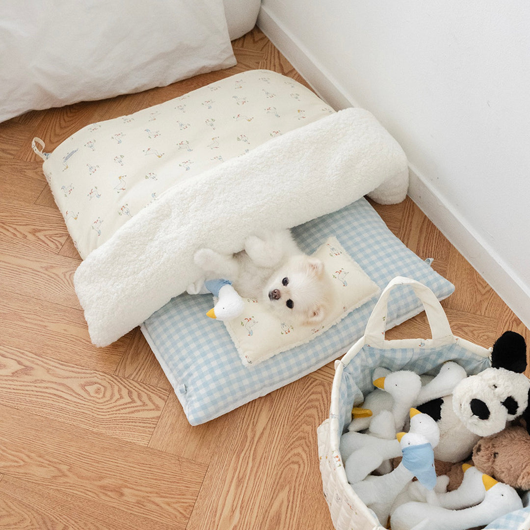 ※予約販売【noutti】Duck Blanket Cushion Set（Ivory / Sky Blue）