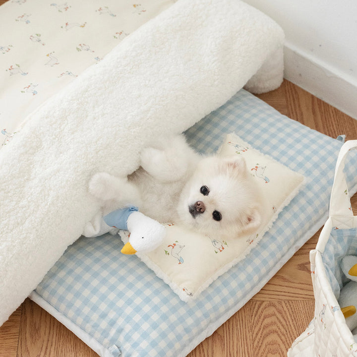 ※予約販売【noutti】Duck Blanket Cushion Set（Ivory / Sky Blue）