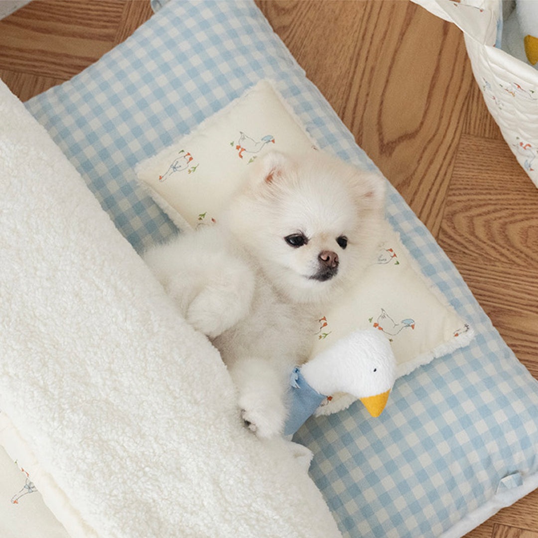※予約販売【noutti】Duck Blanket Cushion Set（Ivory / Sky Blue）