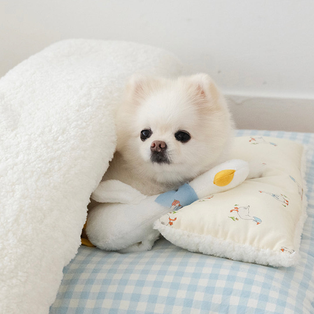 ※予約販売【noutti】Duck Blanket Cushion Set（Ivory / Sky Blue）