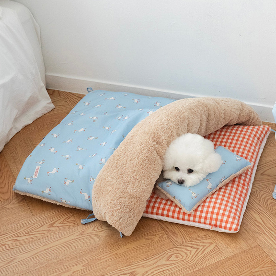 ※予約販売【noutti】Duck Blanket Cushion Set（Sky / Orange Red）