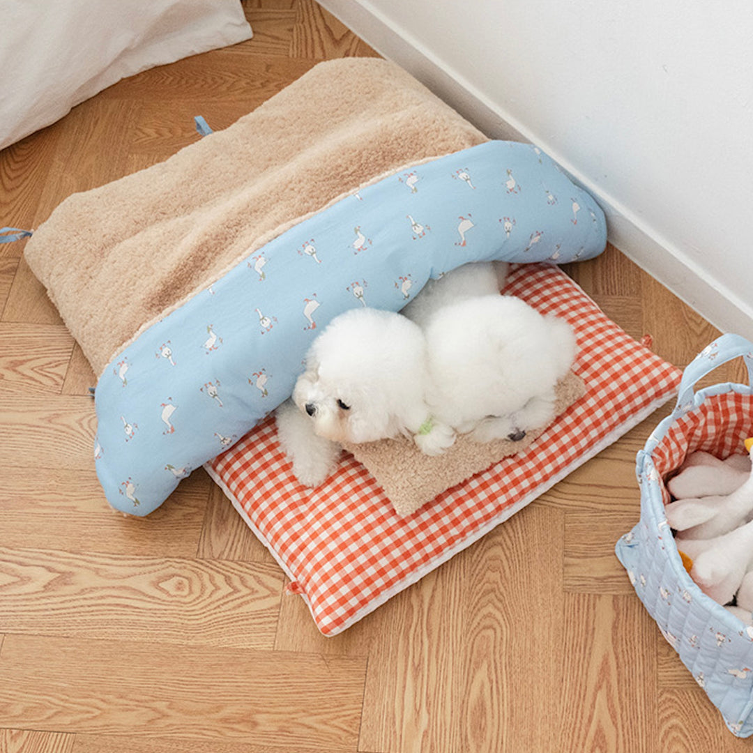 ※予約販売【noutti】Duck Blanket Cushion Set（Sky / Orange Red）