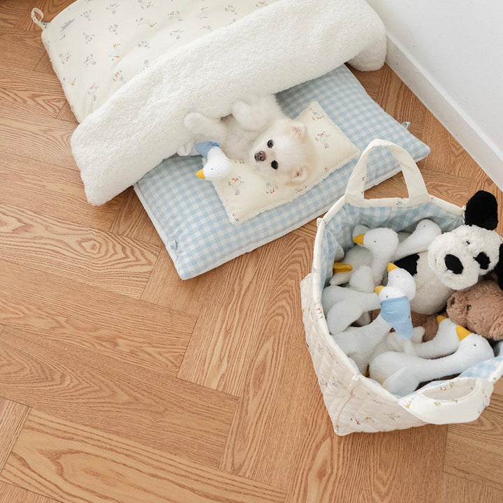 ※予約販売【noutti】Duck Toy Basket（Ivory / Sky Blue）
