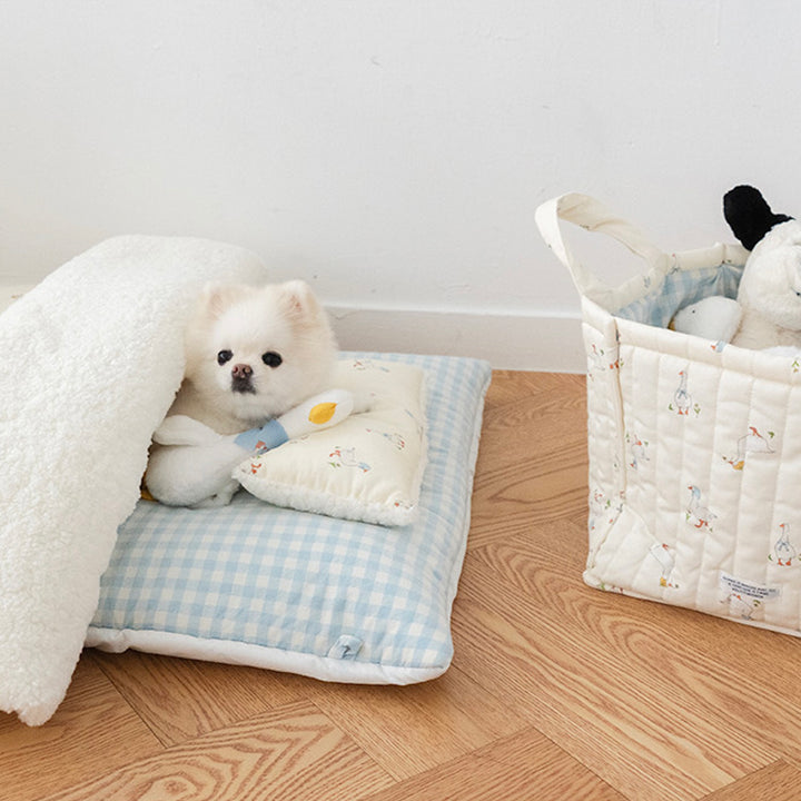 ※予約販売【noutti】Duck Toy Basket（Ivory / Sky Blue）