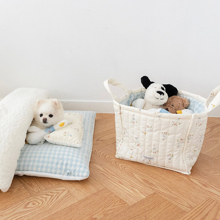 ※予約販売【noutti】Duck Toy Basket（Ivory / Sky Blue）