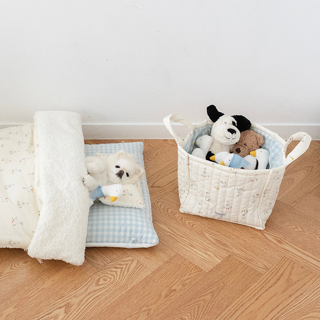 ※予約販売【noutti】Duck Toy Basket（Ivory / Sky Blue）