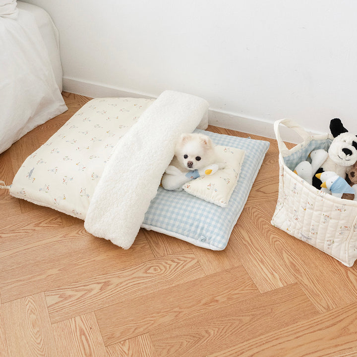 ※予約販売【noutti】Duck Toy Basket（Ivory / Sky Blue）