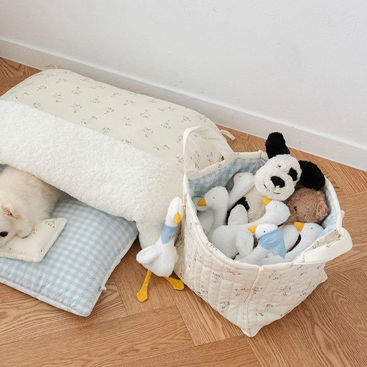 ※予約販売【noutti】Duck Toy Basket（Ivory / Sky Blue）