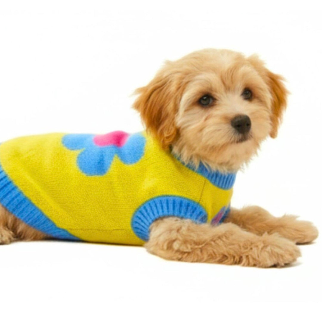 即納【TOOF】Puppy Daisy Cotton Knit Vest（Yellow）