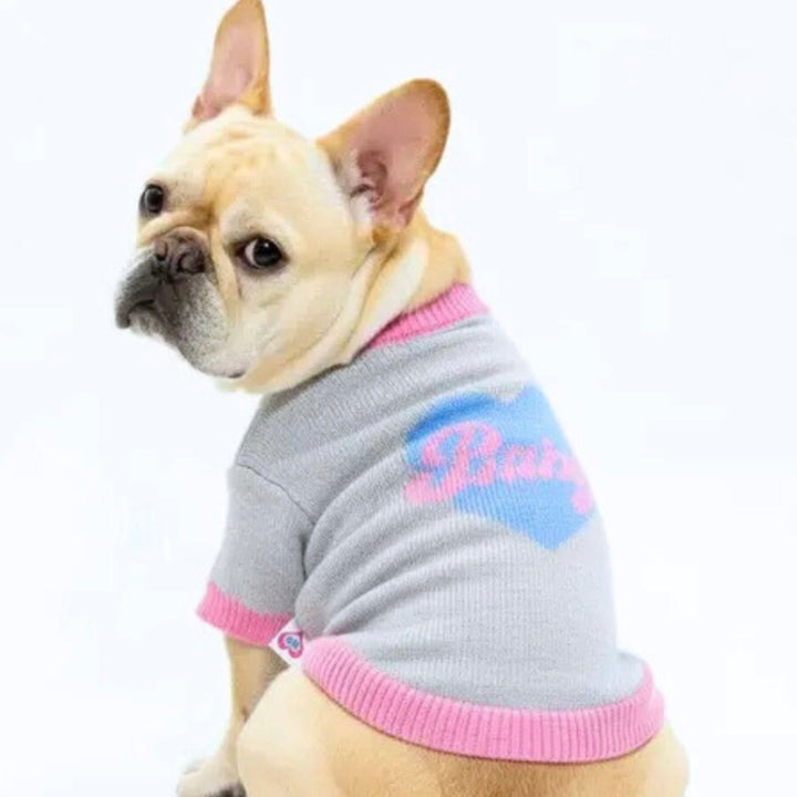 即納【TOOF】Baby Heart Sweater（Gray / Pink）