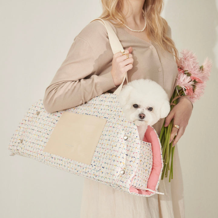 ※予約販売【foreverybari】Tweed Park Bag（White）