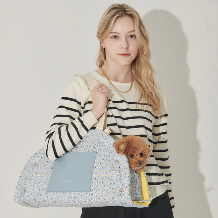 ※予約販売【foreverybari】Tweed Park Bag（Sky Blue）