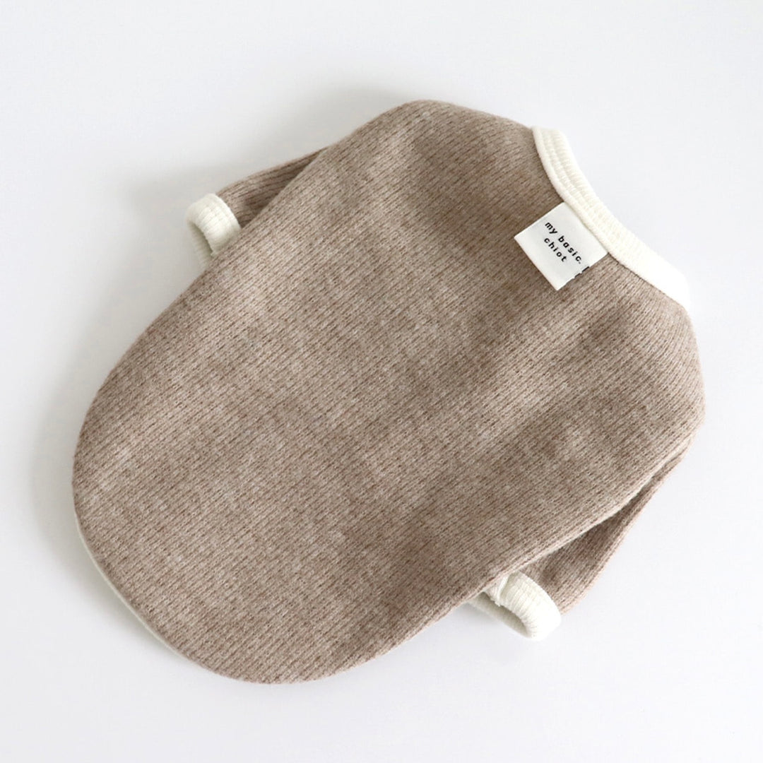 ※予約販売【Chiot】Bebe Button Knit Tee（Beige）