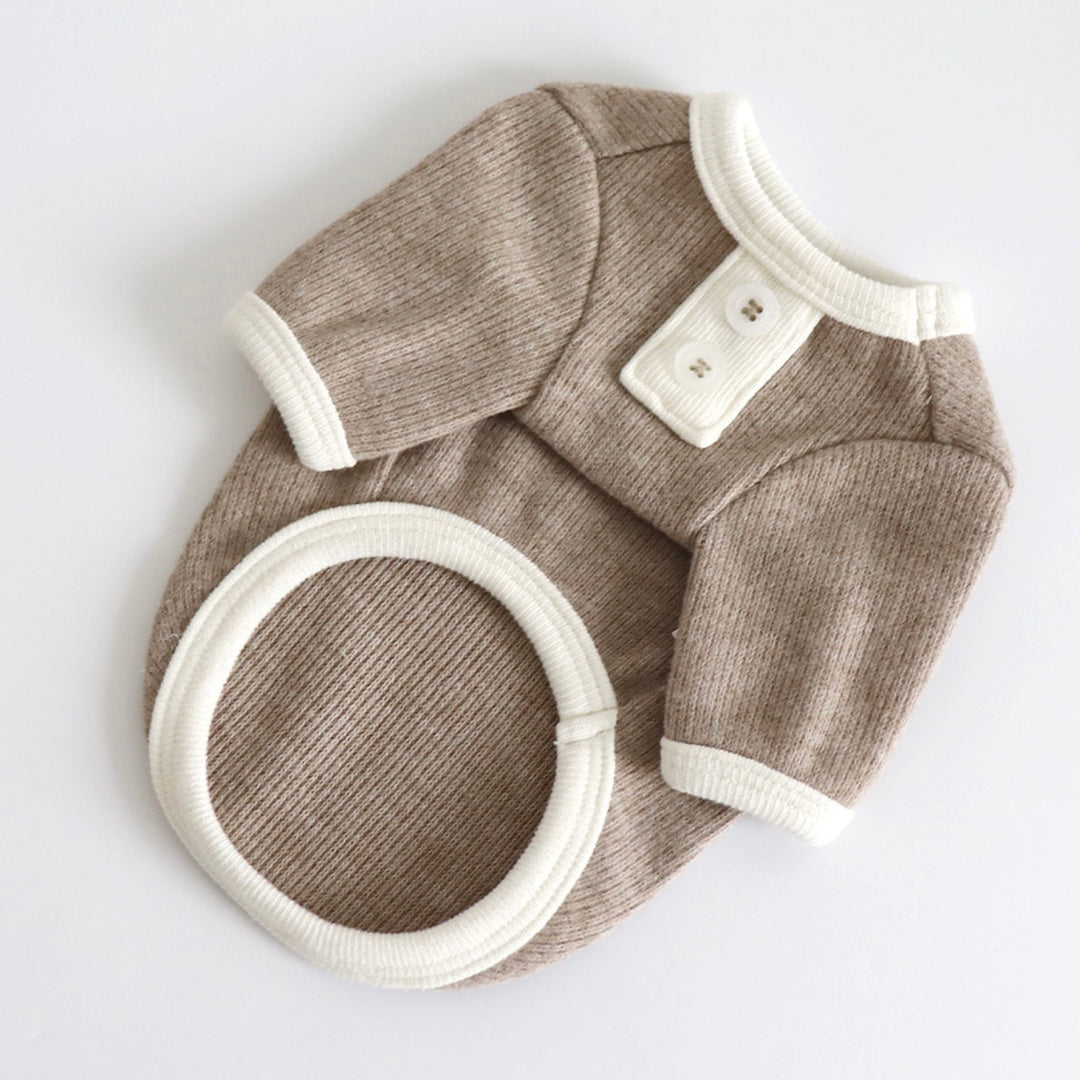 ※予約販売【Chiot】Bebe Button Knit Tee（Beige）