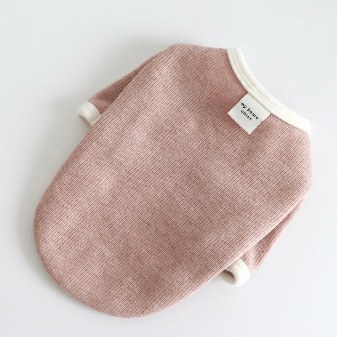※予約販売【Chiot】Bebe Button Knit Tee（Pink）