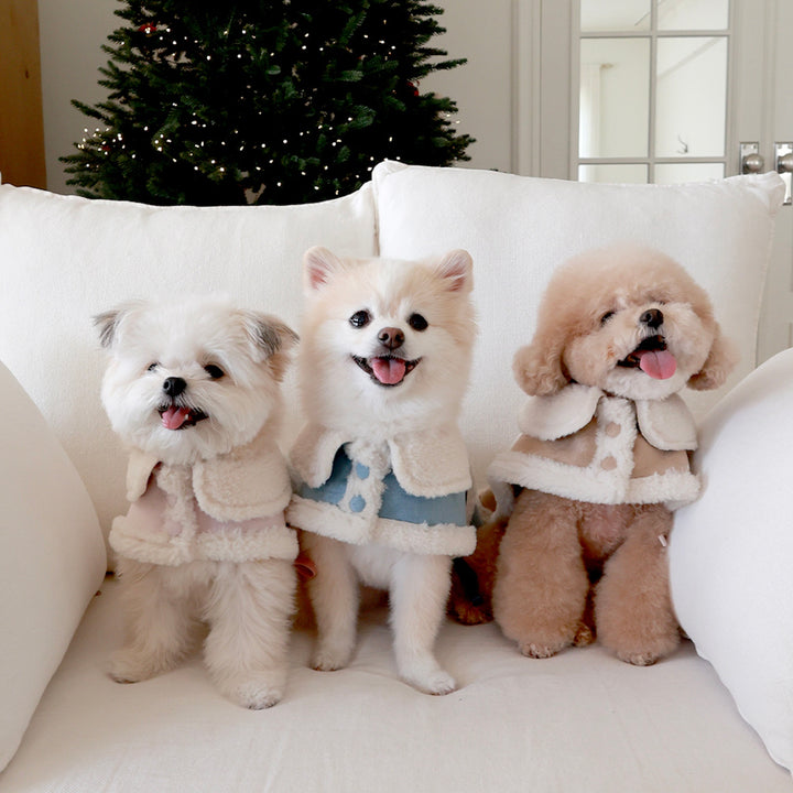 ※予約販売【near by us】Shearling Poncho - 2 Design（Pink）