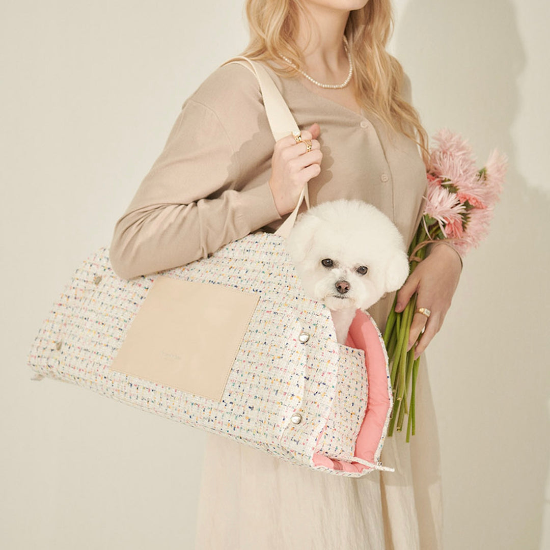 ※予約販売【foreverybari】Tweed Park Bag（White）