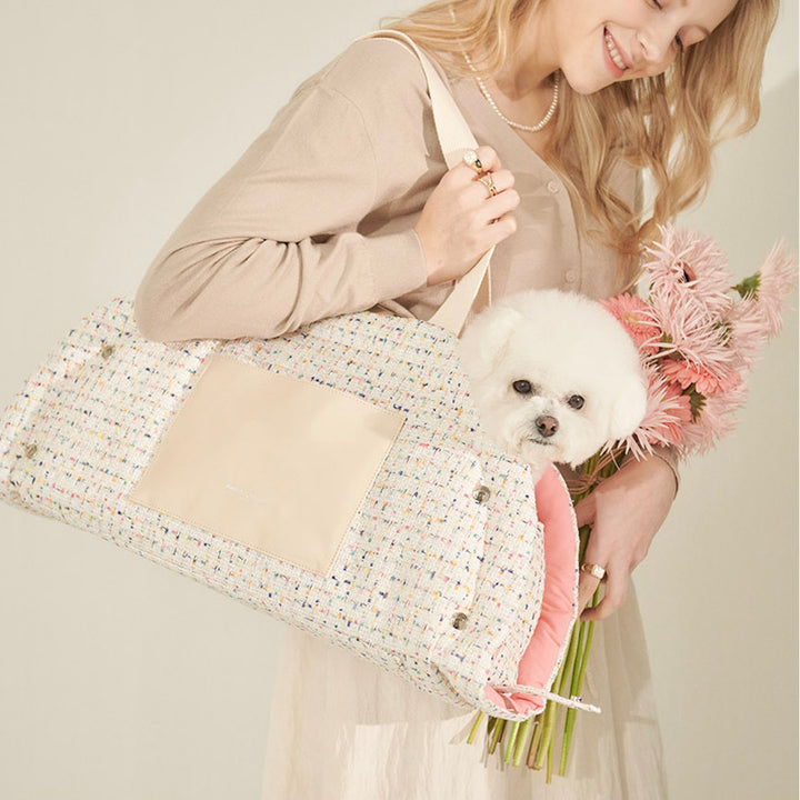 ※予約販売【foreverybari】Tweed Park Bag（White）