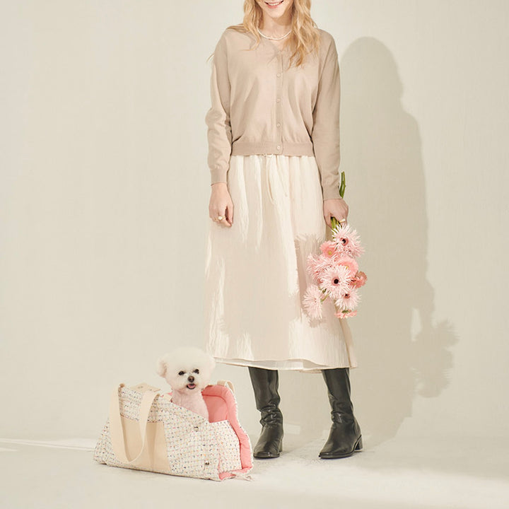 ※予約販売【foreverybari】Tweed Park Bag（White）