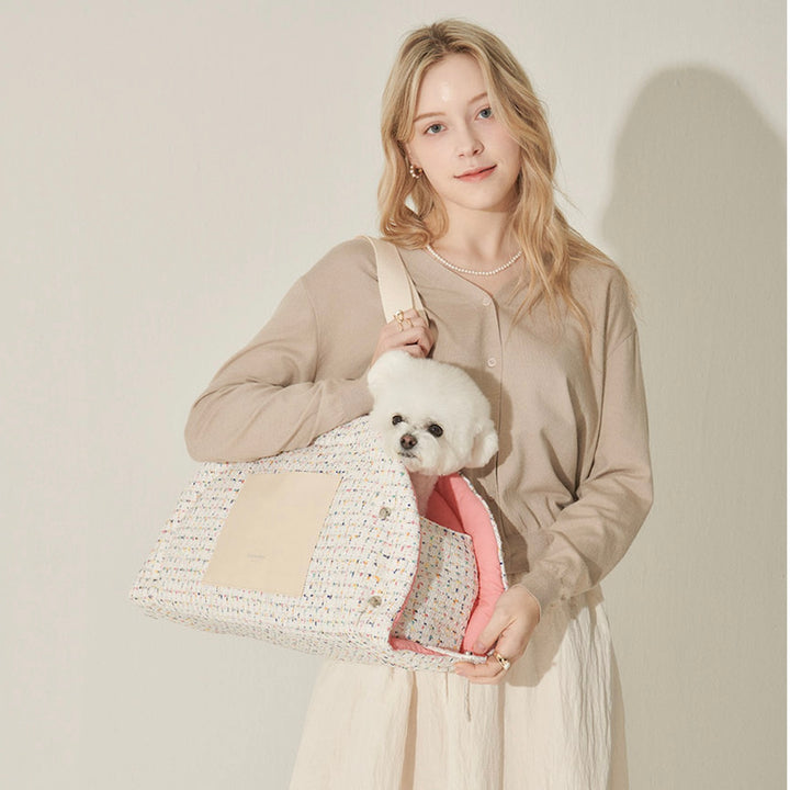 ※予約販売【foreverybari】Tweed Park Bag（White）