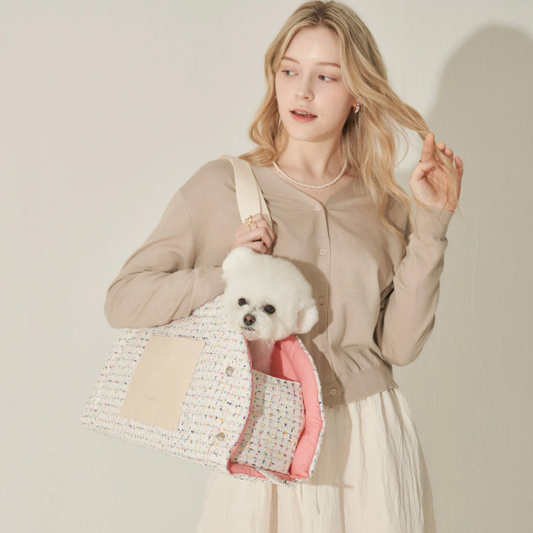 ※予約販売【foreverybari】Tweed Park Bag（White）