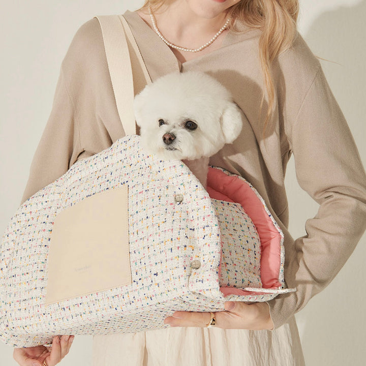 ※予約販売【foreverybari】Tweed Park Bag（White）