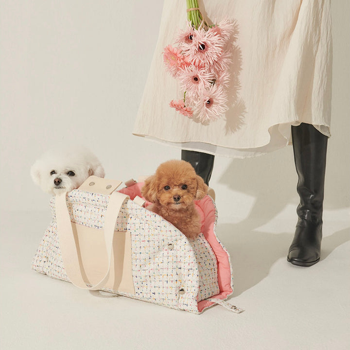 ※予約販売【foreverybari】Tweed Park Bag（White）