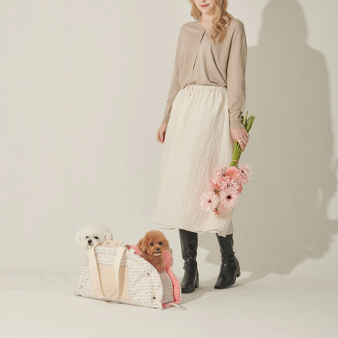 ※予約販売【foreverybari】Tweed Park Bag（White）