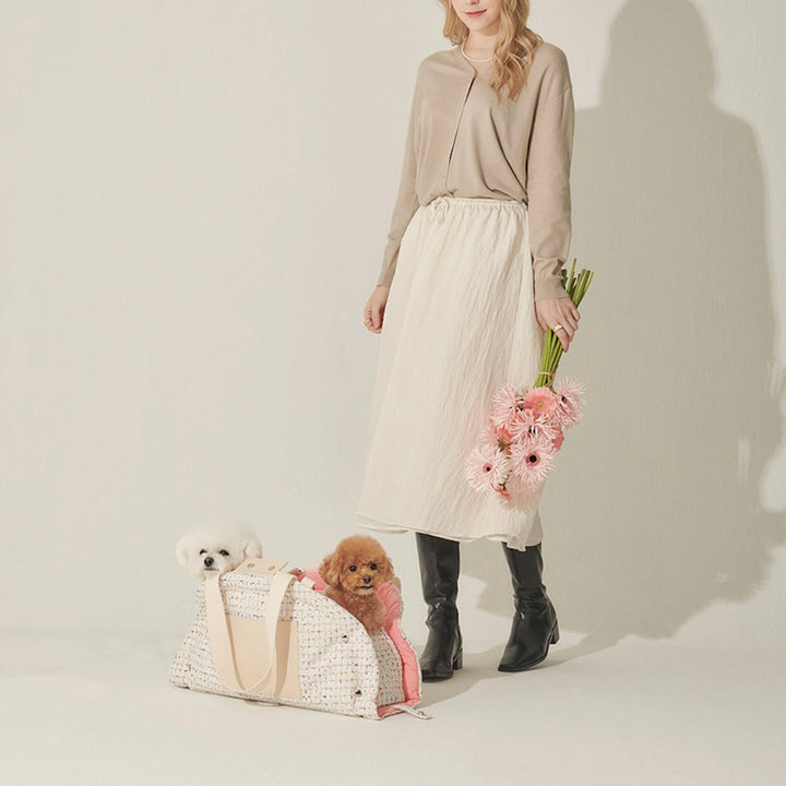 ※予約販売【foreverybari】Tweed Park Bag（White）