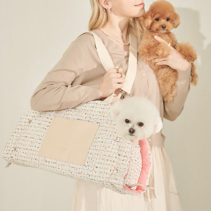 ※予約販売【foreverybari】Tweed Park Bag（White）