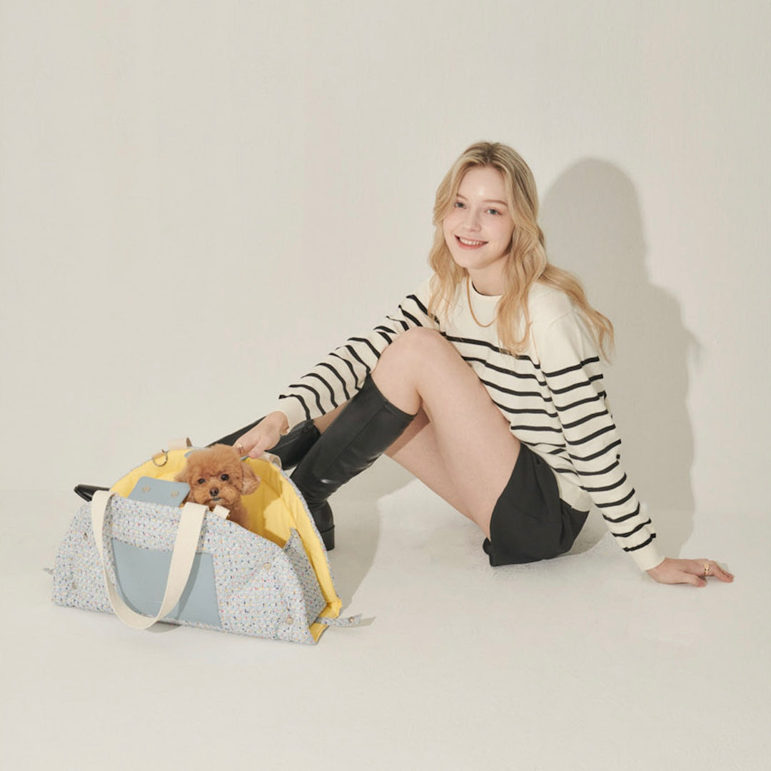 ※予約販売【foreverybari】Tweed Park Bag（Sky Blue）